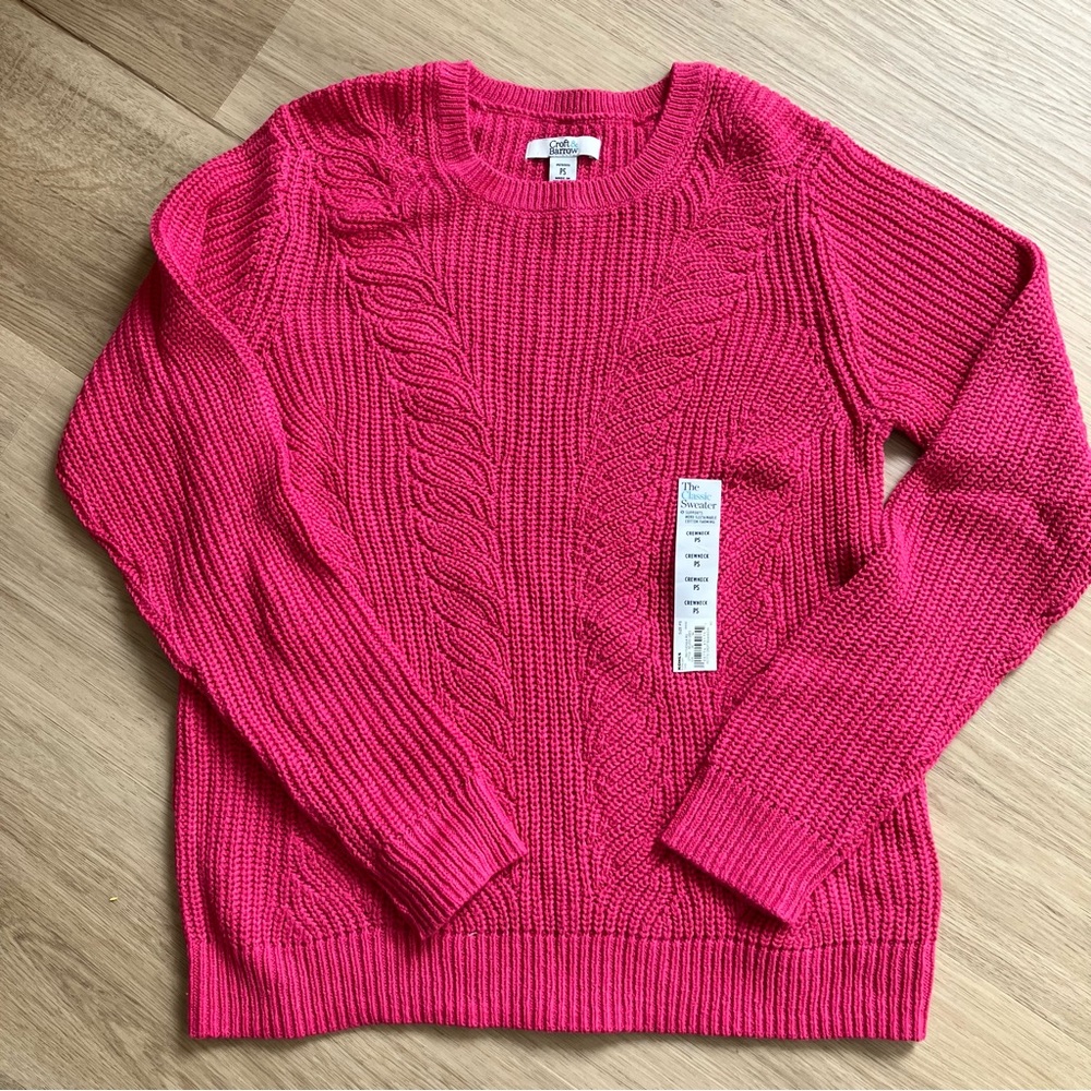 NWT Pink Croft and Barrow Sweater Size PS